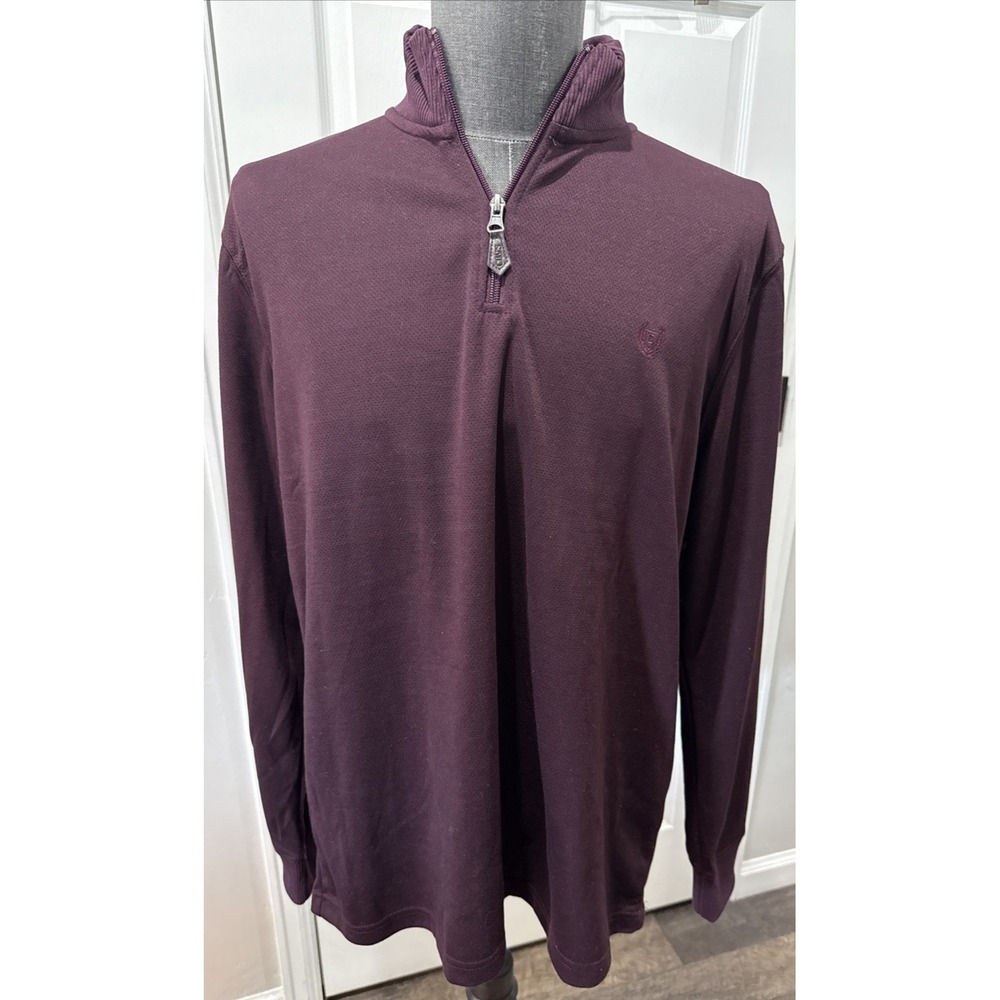 Chaps Camden Quarter Zip Long Sleeve Rich Ruby Red Shirt - XL - New W/ Tags